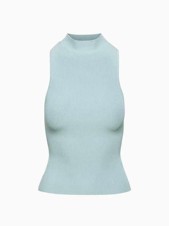 Aritzia Tops - Aritzia Babaton Sleeveless Mockneck Sculpt Knit Top - Baby Blue, Women’s Small